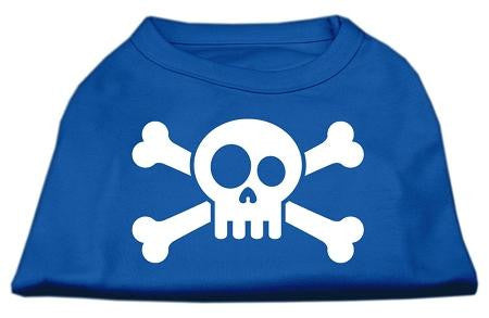 Skull Crossbone Screen Print Shirt Blue Sm (10)