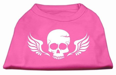 Skull Wings Screen Print Shirt Bright Pink XL (16)