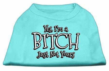 Yes Im a Bitch Just not Yours Screen Print Shirt Aqua Sm (10)