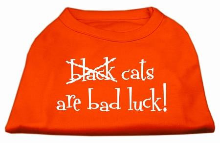 Black Cats are Bad Luck Screen Print Shirt Orange Sm (10)