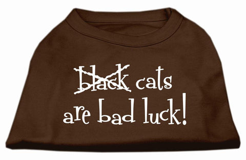 Black Cats are Bad Luck Screen Print Shirt Brown XXXL (20)