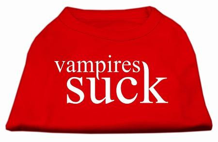 Vampires Suck Screen Print Shirt Red L (14)