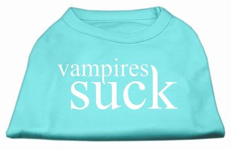 Vampires Suck Screen Print Shirt Aqua XS (8)