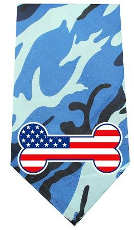 America Bone Flag Screen Print Bandana Blue Camo