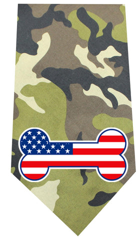 America Bone Flag Screen Print Bandana Green Camo