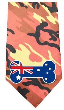 Australian Bone Flag Screen Print Bandana Orange Camo