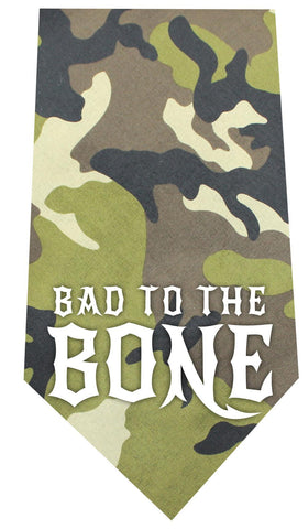 Bad to the Bone Screen Print Bandana Green Camo