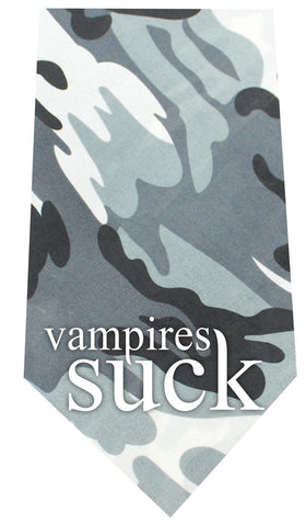 Vampires Suck Screen Print Bandana Grey Camo