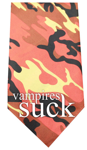 Vampires Suck Screen Print Bandana Orange Camo