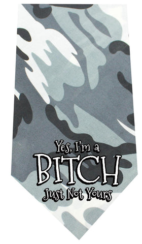 Yes I'm a Bitch Screen Print Bandana Grey Camo