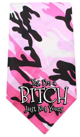 Yes I'm a Bitch Screen Print Bandana Pink Camo