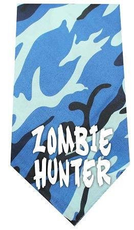 Zombie Hunter Screen Print Bandana Blue Camo