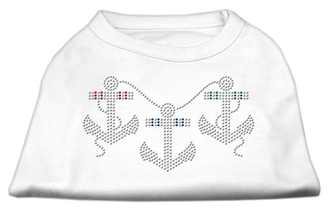 Rhinestone Anchors Shirts White L (14)