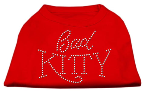 Bad Kitty Rhinestud Shirt Red L (14)