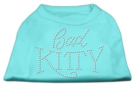 Bad Kitty Rhinestud Shirt Aqua M (12)