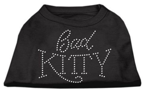 Bad Kitty Rhinestud Shirt Black XS (8)