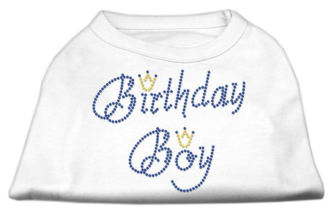 Birthday Boy Rhinestone Shirts White L (14)