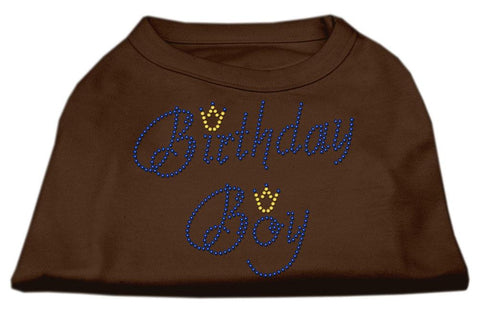 Birthday Boy Rhinestone Shirts Brown Sm (10)