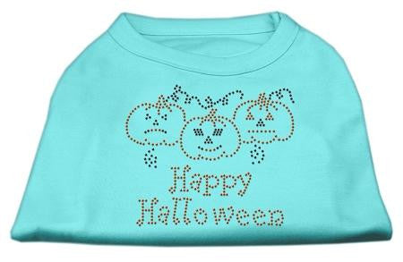 Happy Halloween Rhinestone Shirts Aqua L (14)