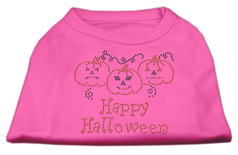 Happy Halloween Rhinestone Shirts Bright Pink L (14)