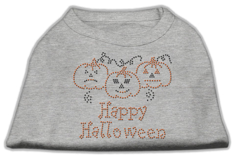 Happy Halloween Rhinestone Shirts Grey XL (16)