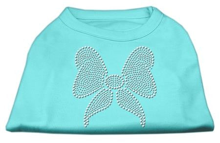 Rhinestone Bow Shirts Aqua L (14)