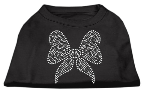 Rhinestone Bow Shirts Black L (14)