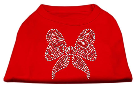 Rhinestone Bow Shirts Red L (14)