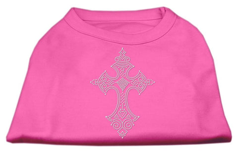 Rhinestone Cross Shirts Bright Pink S (10)