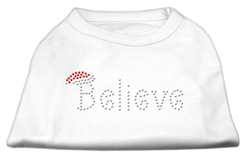 Believe Rhinestone Shirts White M (12)