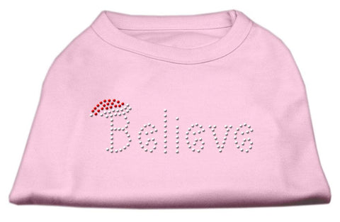 Believe Rhinestone Shirts Light Pink S (10)