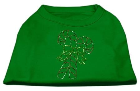 Candy Cane Rhinestone Shirt Emerald Green Sm (10)