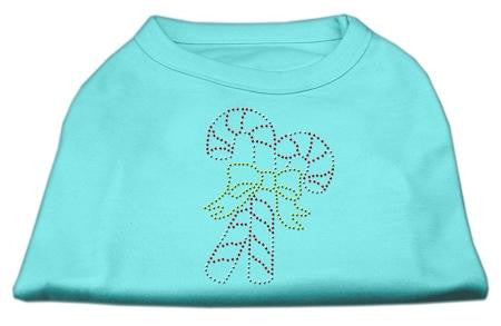 Candy Cane Rhinestone Shirt Aqua XXL (18)