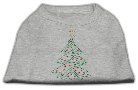 Christmas Tree Rhinestone Shirt Grey S (10)