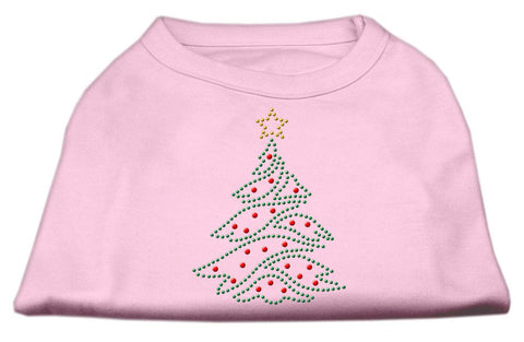 Christmas Tree Rhinestone Shirt Light Pink XXXL(20)