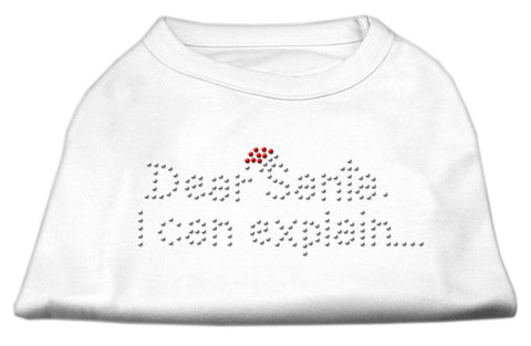 Dear Santa I Can Explain Rhinestone Shirts White L (14)