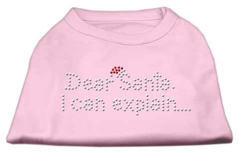 Dear Santa I Can Explain Rhinestone Shirts Light Pink XXXL(20)