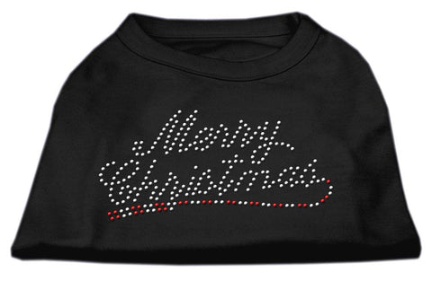 Merry Christmas Rhinestone Shirt Black M (12)