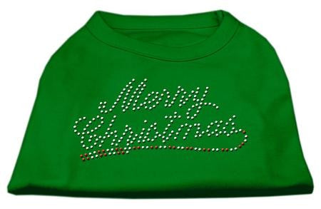 Merry Christmas Rhinestone Shirt Emerald Green XXL (18)