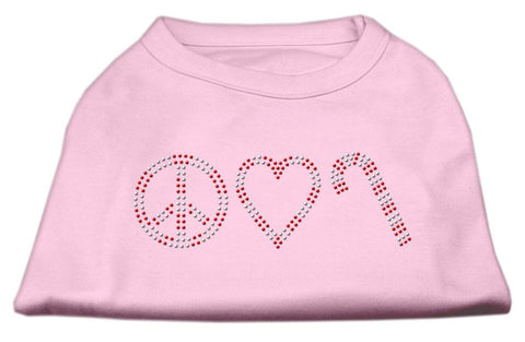 Peace, Love, and Candy Canes Shirts Light Pink XXL (18)