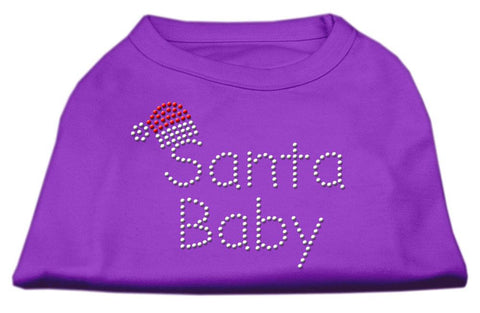 Santa Baby Rhinestone Shirts  Purple XXL (18)