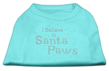 I Believe in Santa Paws Shirt Aqua XXXL(20)