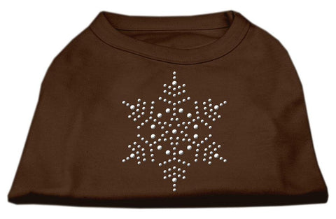 Snowflake Rhinestone Shirt Brown Sm (10)