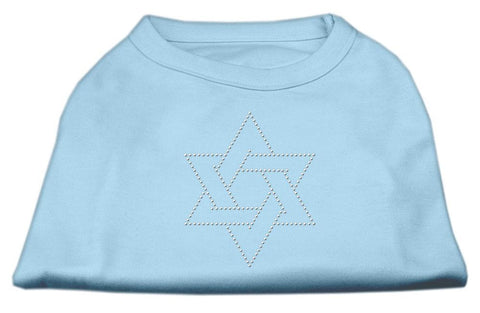 Star of David Rhinestone Shirt   Baby Blue L (14)