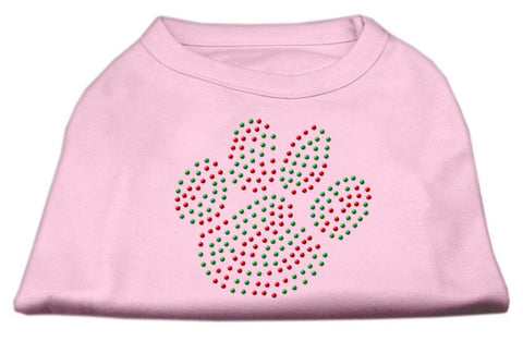 Holiday Paw Rhinestone Shirts Light Pink XL (16)