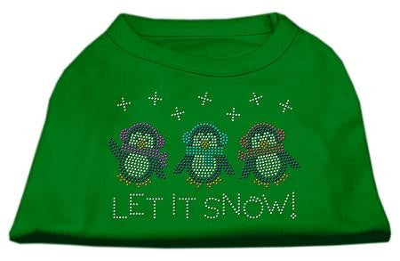 Let It Snow Penguins Rhinestone Shirt Emerald Green XL (16)