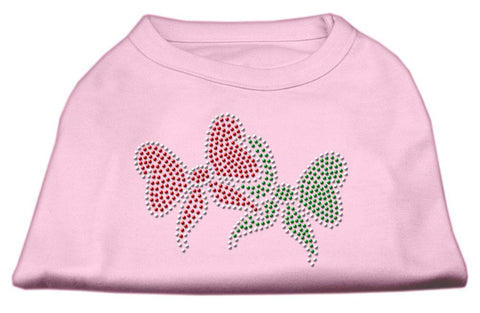 Christmas Bows Rhinestone Shirt Light Pink S (10)