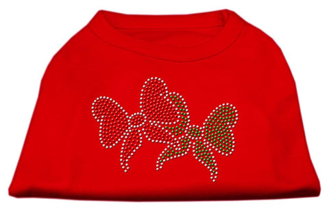 Christmas Bows Rhinestone Shirt Red XS (8)