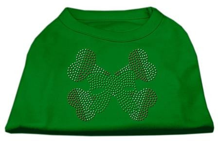 Candy Cane Crossbones Rhinestone Shirt Emerald Green Sm (10)