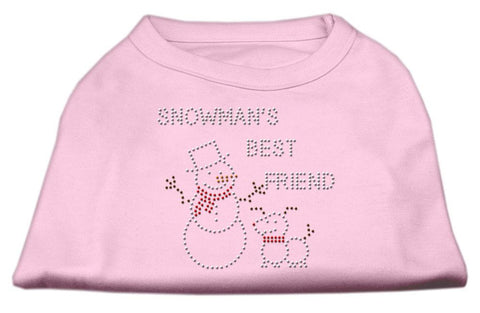 Snowman's Best Friend Rhinestone Shirt Light Pink L (14)